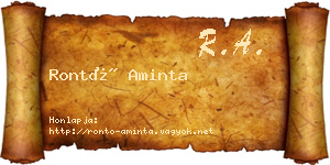Rontó Aminta névjegykártya